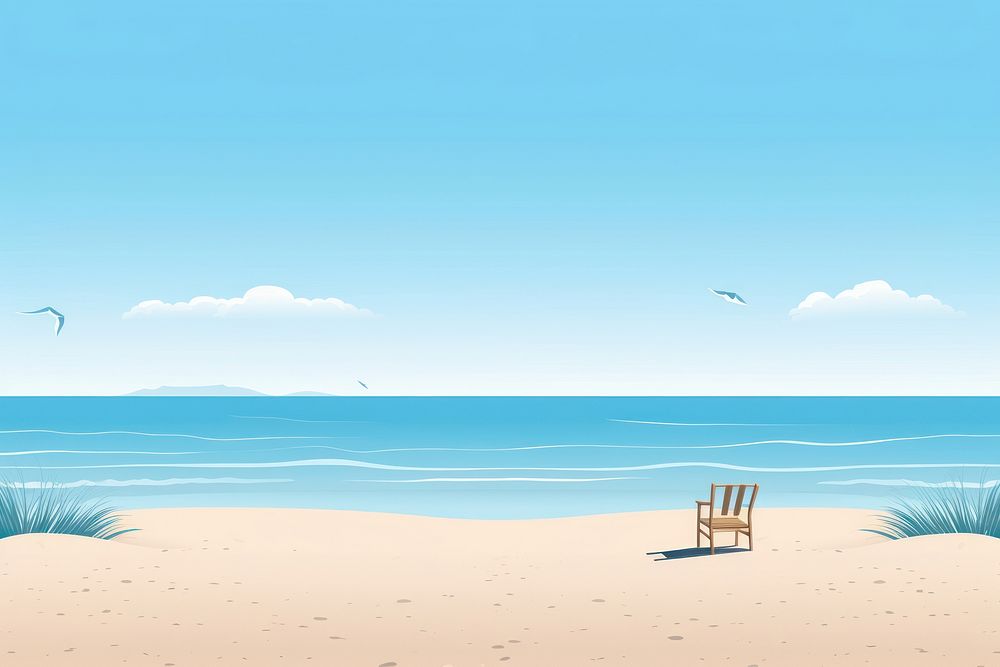 Beach furniture outdoors horizon. AI generated Image by rawpixel.