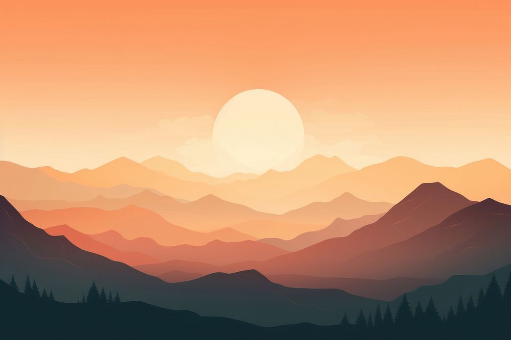 Mountain backgrounds landscape sunlight. AI generated Image by rawpixel.