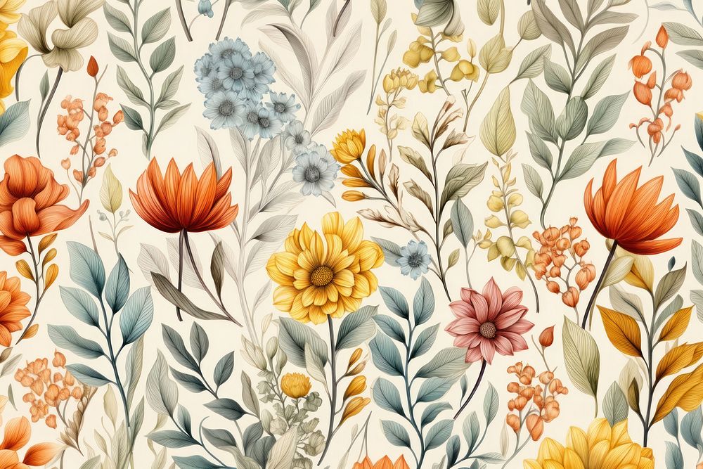 Botanical pattern plant art. 