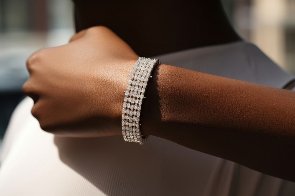 Diamond bracelet jewelry white ring. AI generated Image by rawpixel.