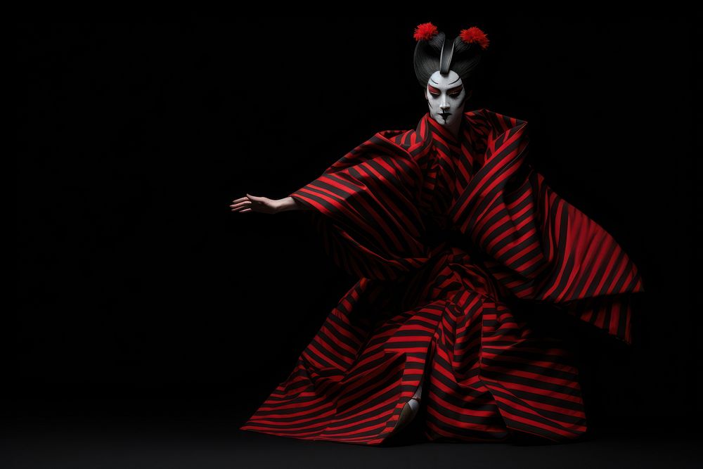 Kabuki actors dancing black adult. AI generated Image by rawpixel.