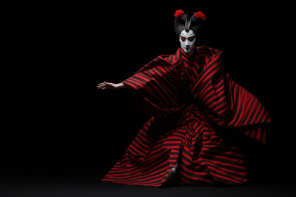 Kabuki actors dancing black adult. 