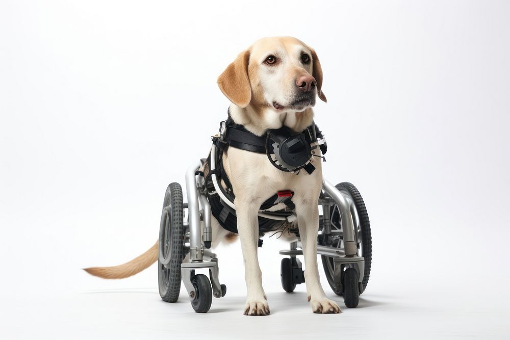 Dog wheelchair animal mammal pet. AI generated Image by rawpixel.