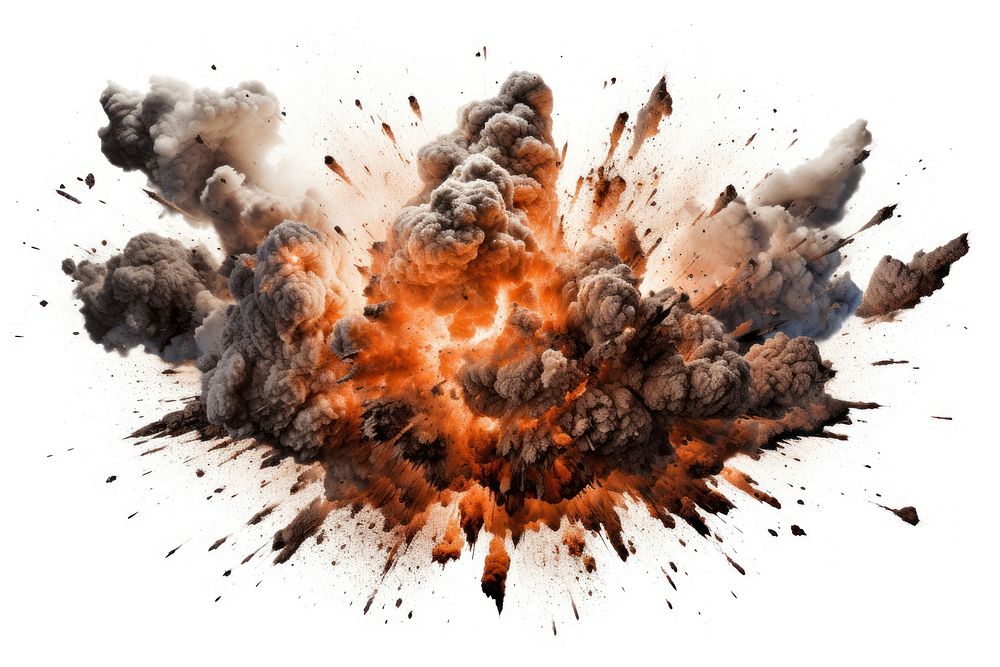 Explosion fire white background destruction. AI generated Image by rawpixel.