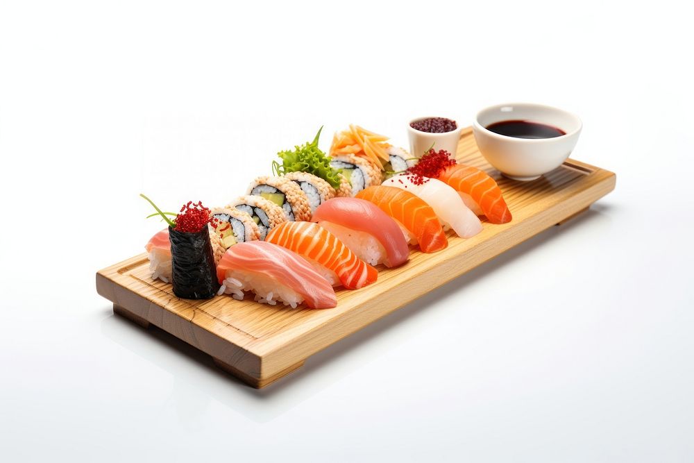 Japanese cuisine sushi food rice. AI generated Image by rawpixel.