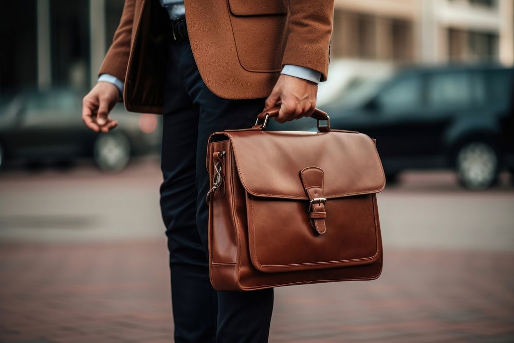 Bag briefcase handbag leather. AI generated Image by rawpixel.