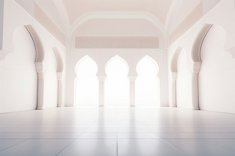 Mosque interior architecture backgrounds building. 