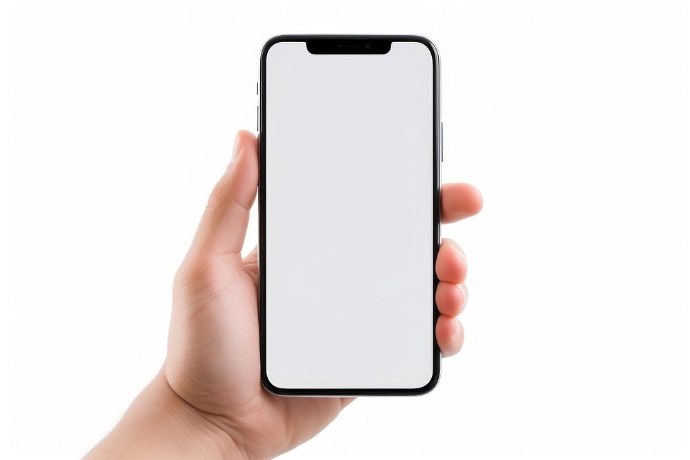 Phone hand white background photographing. AI generated Image by rawpixel.