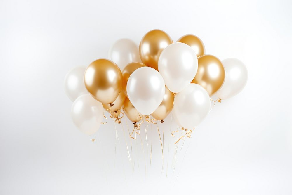 Balloons party white gold celebration. AI generated Image by rawpixel.