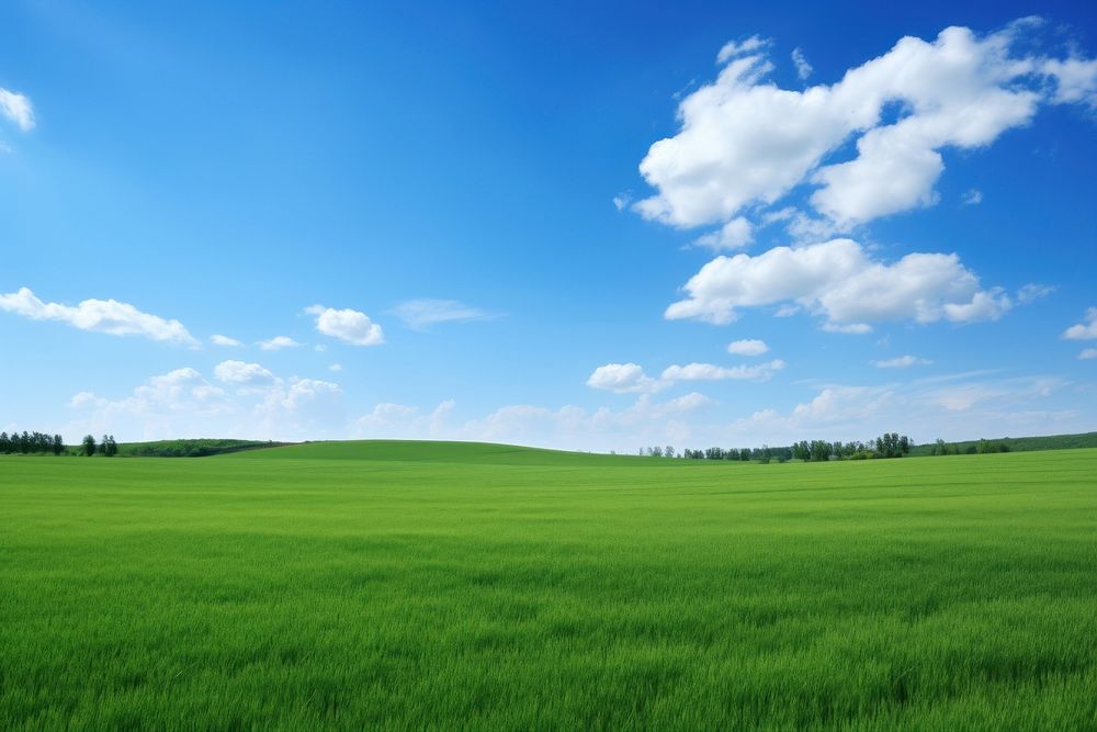 Field grassland landscape outdoors. AI generated Image by rawpixel.