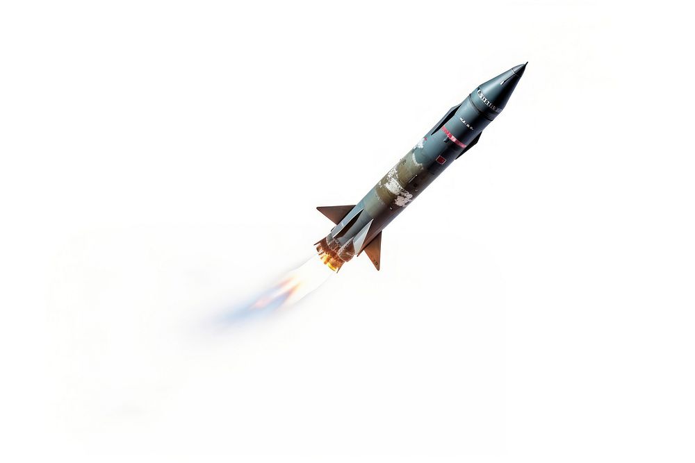 Guided missile rocket white background spacecraft. AI generated Image by rawpixel.