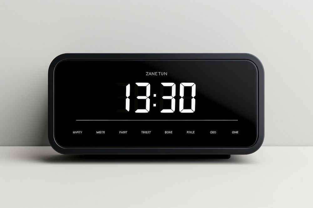 Digital alarm clock electronics black multimedia. AI generated Image by rawpixel.