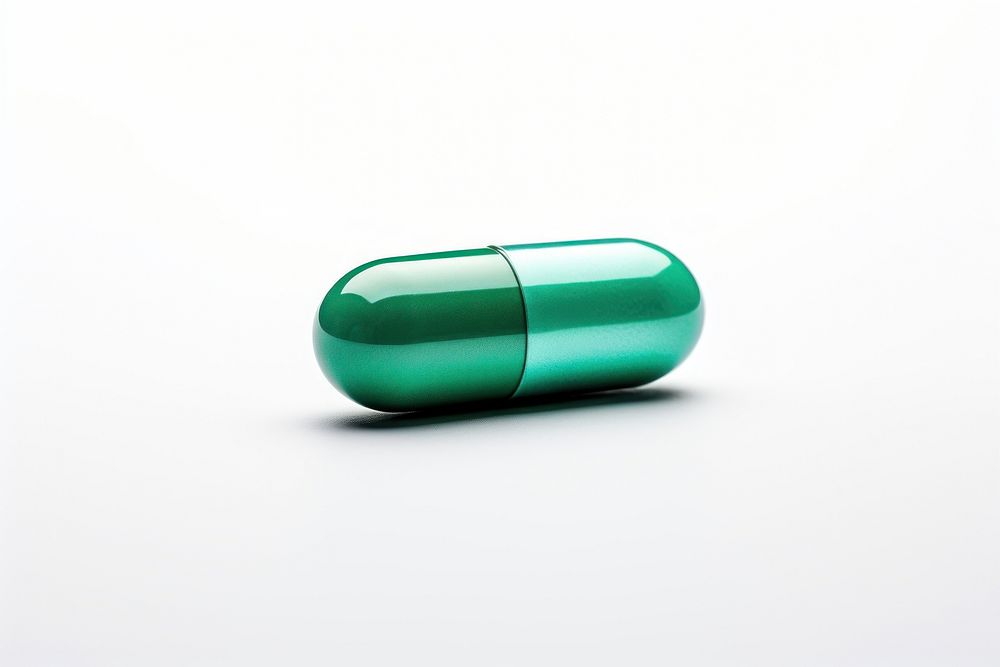 Capsule pill white background medication medicine. AI generated Image by rawpixel.