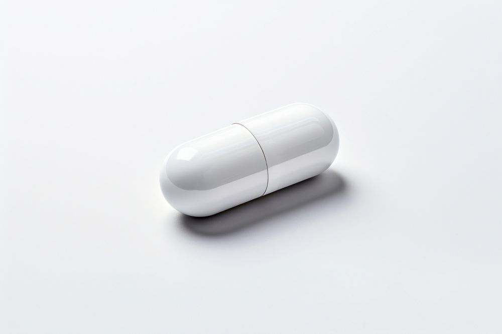 Capsule pill white white background medication. AI generated Image by rawpixel.