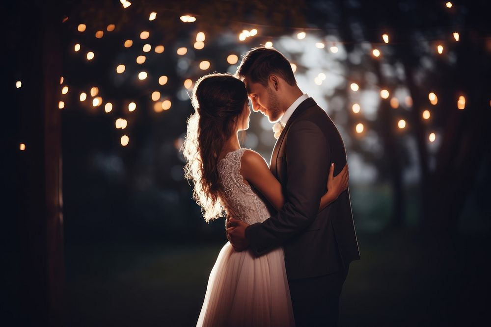 Wedding kissing light bride. AI generated Image by rawpixel.