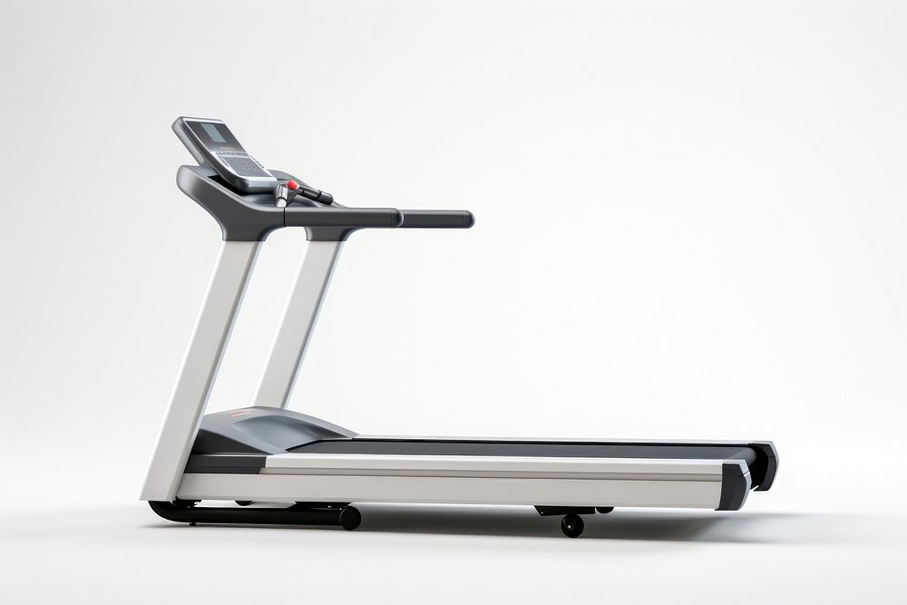 Treadmill sports white background technology. AI generated Image by rawpixel.