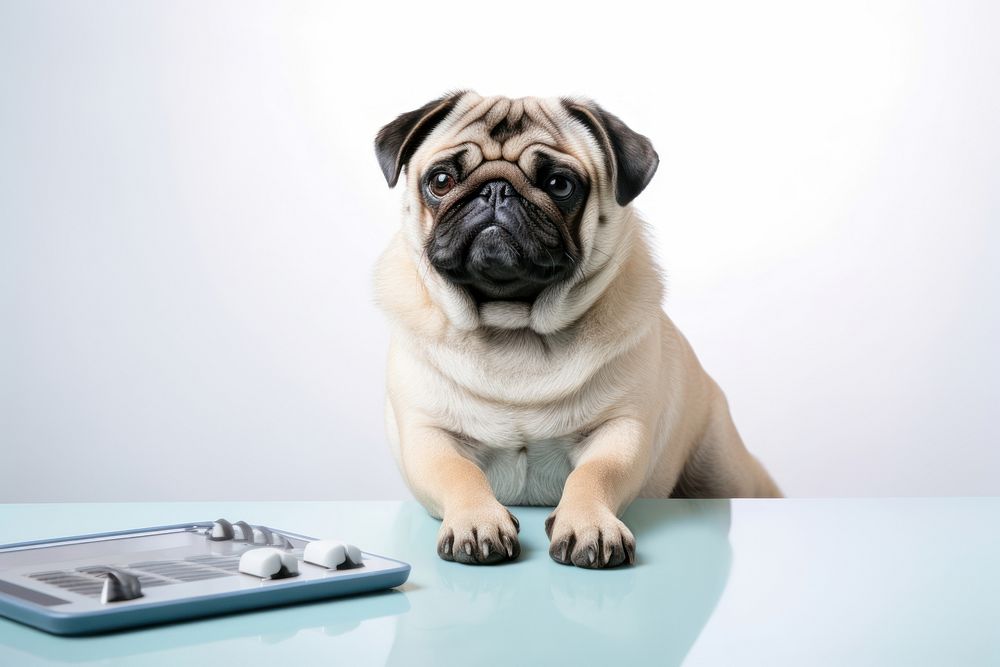 Veterinarian pug dog mammal. 