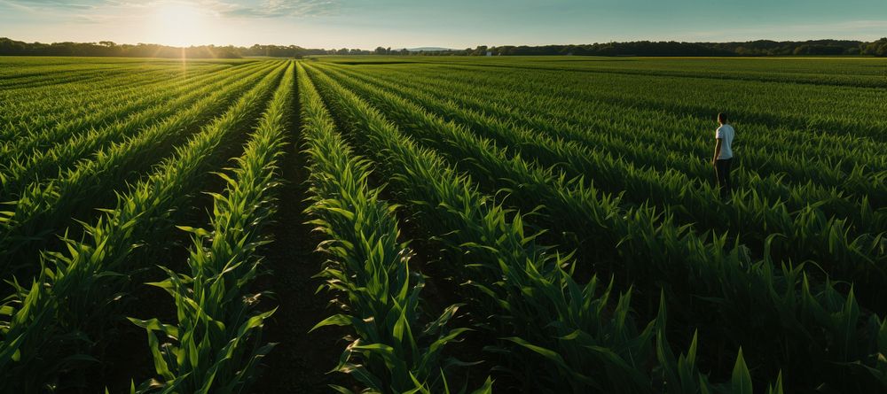 Corn crops horizon farm agriculture. AI generated Image by rawpixel.