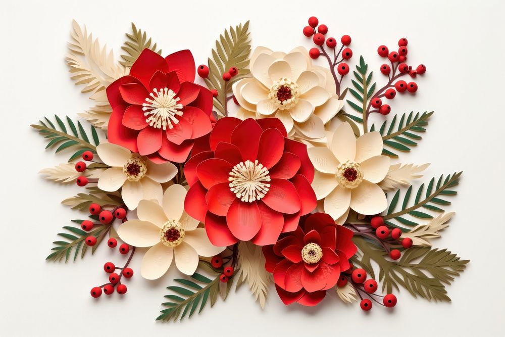 Christmas pattern wreath flower. AI generated Image by rawpixel.