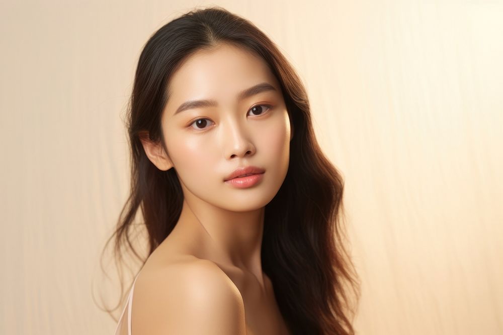 Asian woman skin portrait adult. AI generated Image by rawpixel.