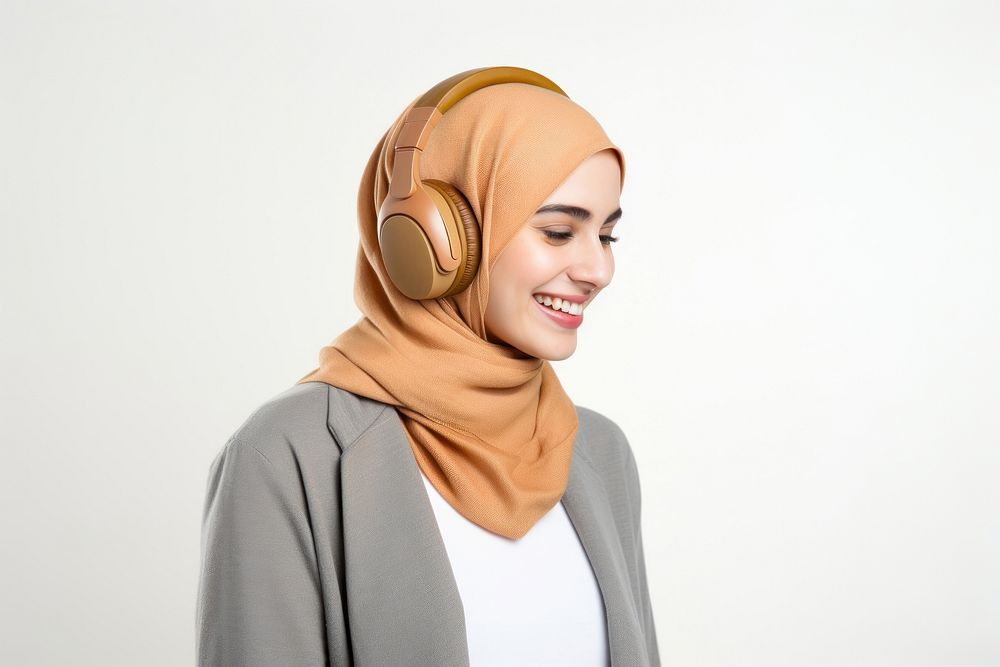 Headphones technology headscarf hairstyle. AI generated Image by rawpixel.