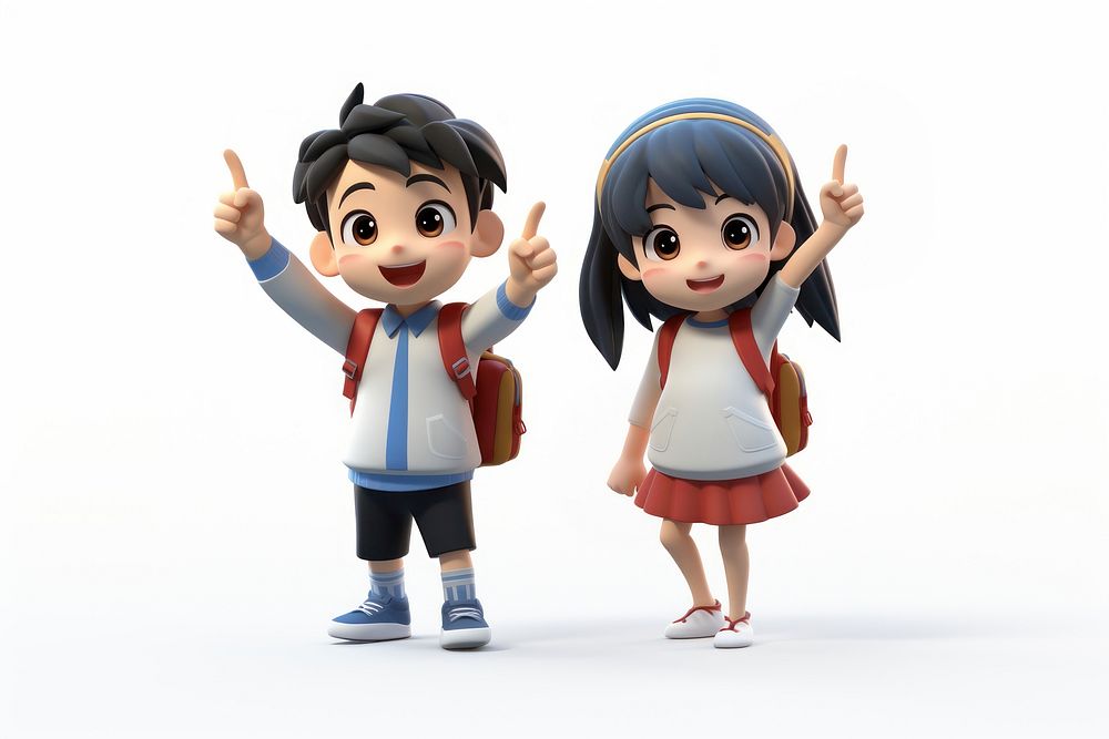 Smiling cartoon anime white background. AI generated Image by rawpixel.