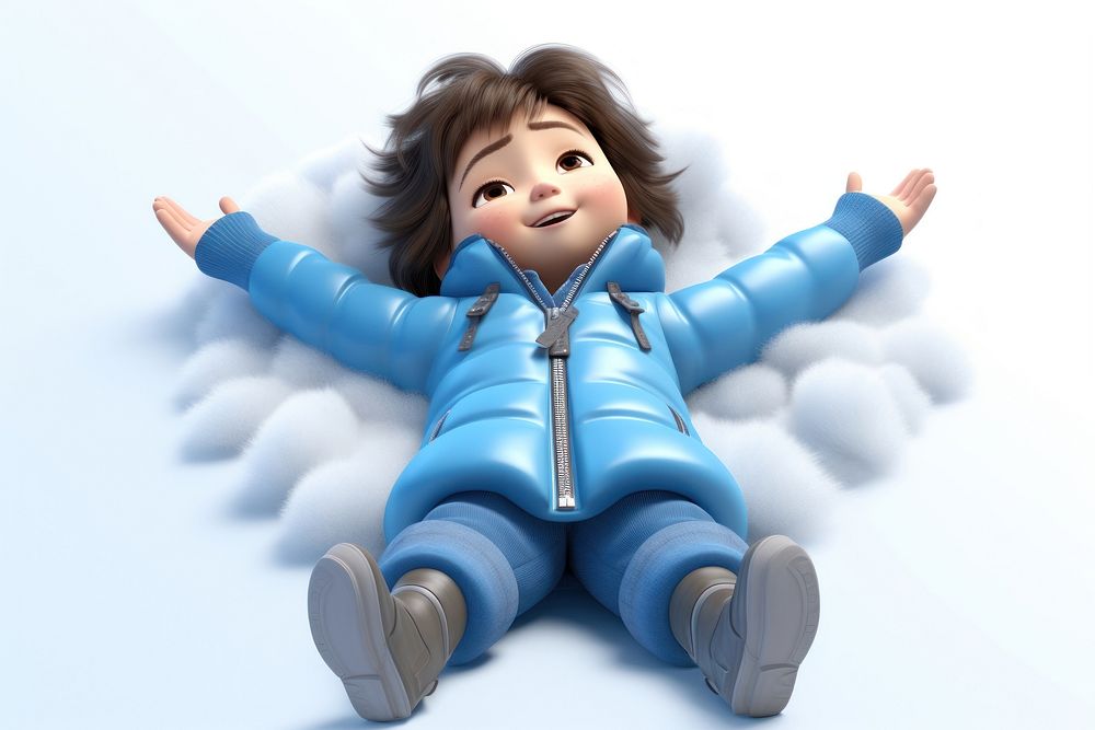 Children girl cartoon winter snow. AI generated Image by rawpixel.