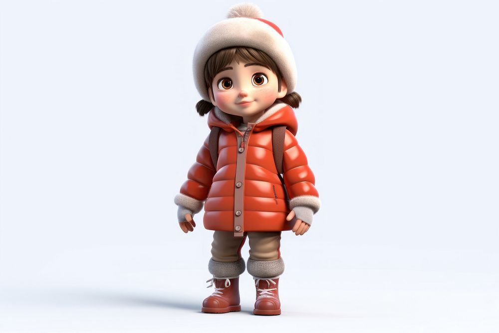 Children girl cartoon doll snow. AI generated Image by rawpixel.