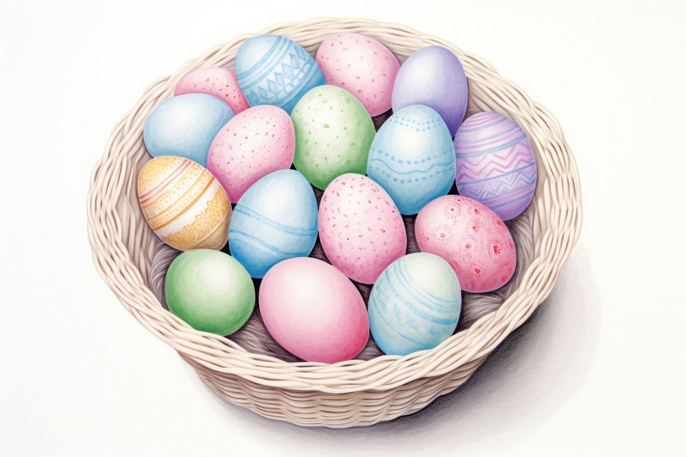 Easter eggs basket pattern celebration fragility. AI generated Image by rawpixel.