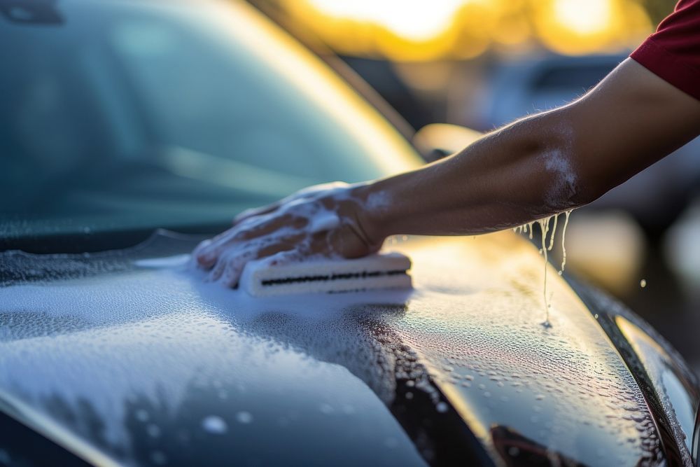 Car wash cleaning vehicle hand. AI generated Image by rawpixel.