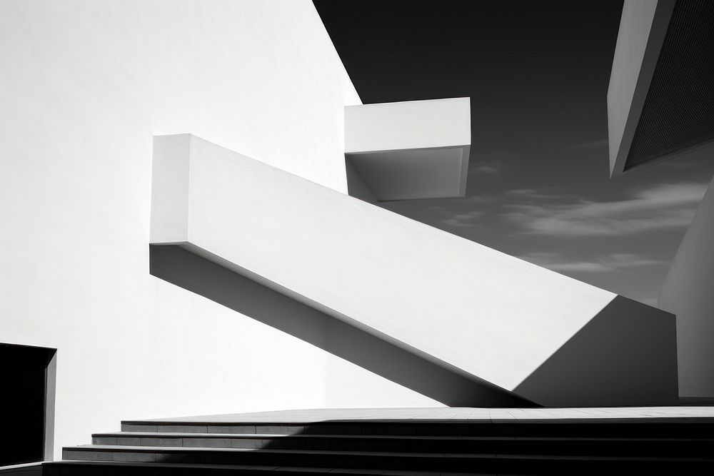 Minimal background architecture staircase white.