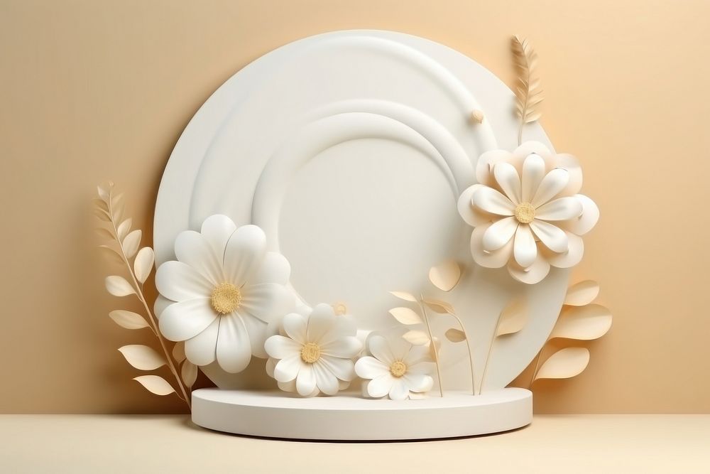 Flower porcelain plant decoration. AI generated Image by rawpixel.