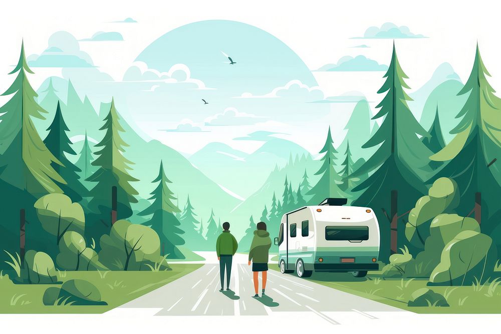 Holiday outdoors vehicle nature. AI generated Image by rawpixel.
