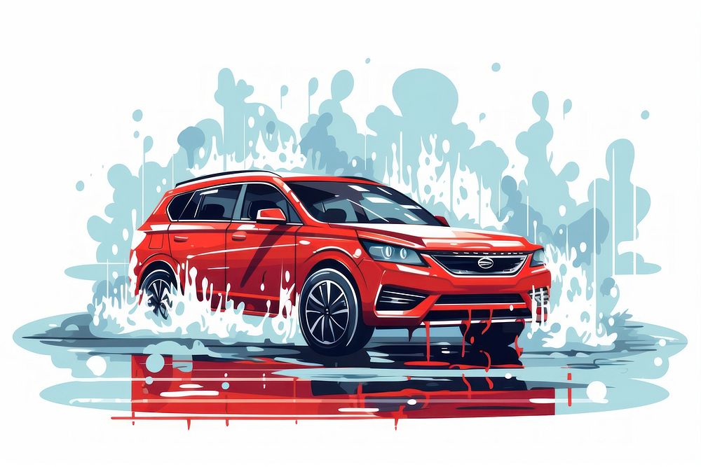 Car wash vehicle wheel red. AI generated Image by rawpixel.