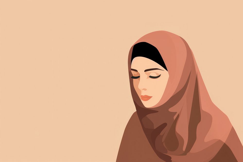 Muslim woman hijab portrait adult face. 