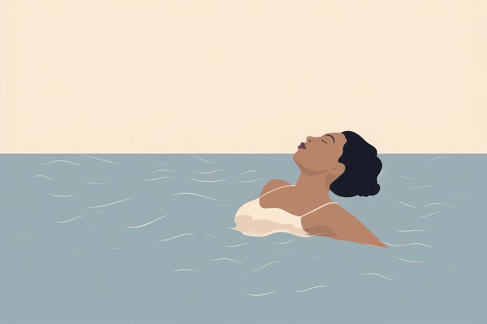 Woman swimming person adult face. AI generated Image by rawpixel.