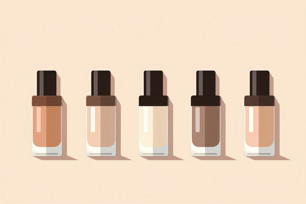 Foundation bottles cosmetics container variation. AI generated Image by rawpixel.