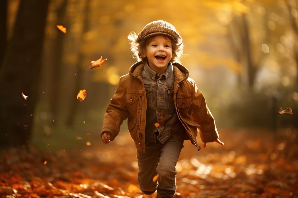 Children boy portrait autumn photo. AI generated Image by rawpixel.