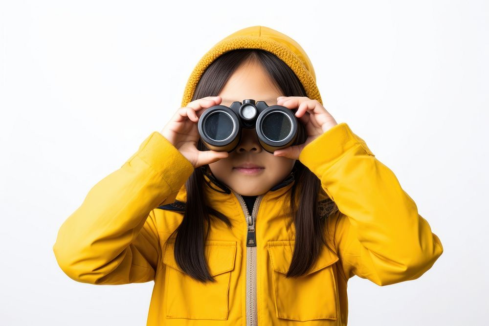 Asian children girl binoculars holding photo. AI generated Image by rawpixel.