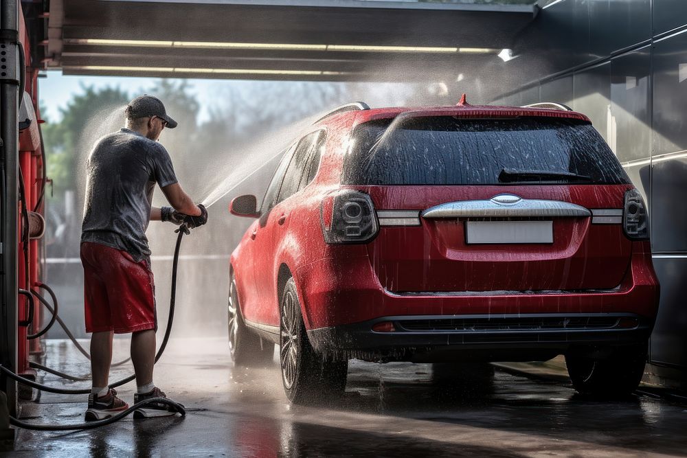 Car wash automobile cleaning vehicle. AI generated Image by rawpixel.