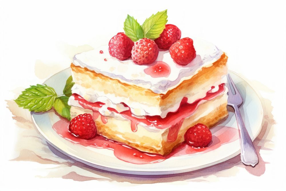 Japanese shortcake dessert strawberry raspberry. AI generated Image by rawpixel.