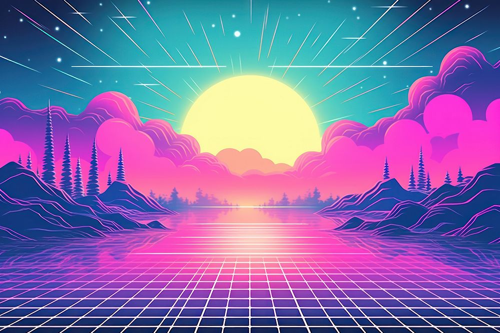 Futuristic nature purple night. AI generated Image by rawpixel.