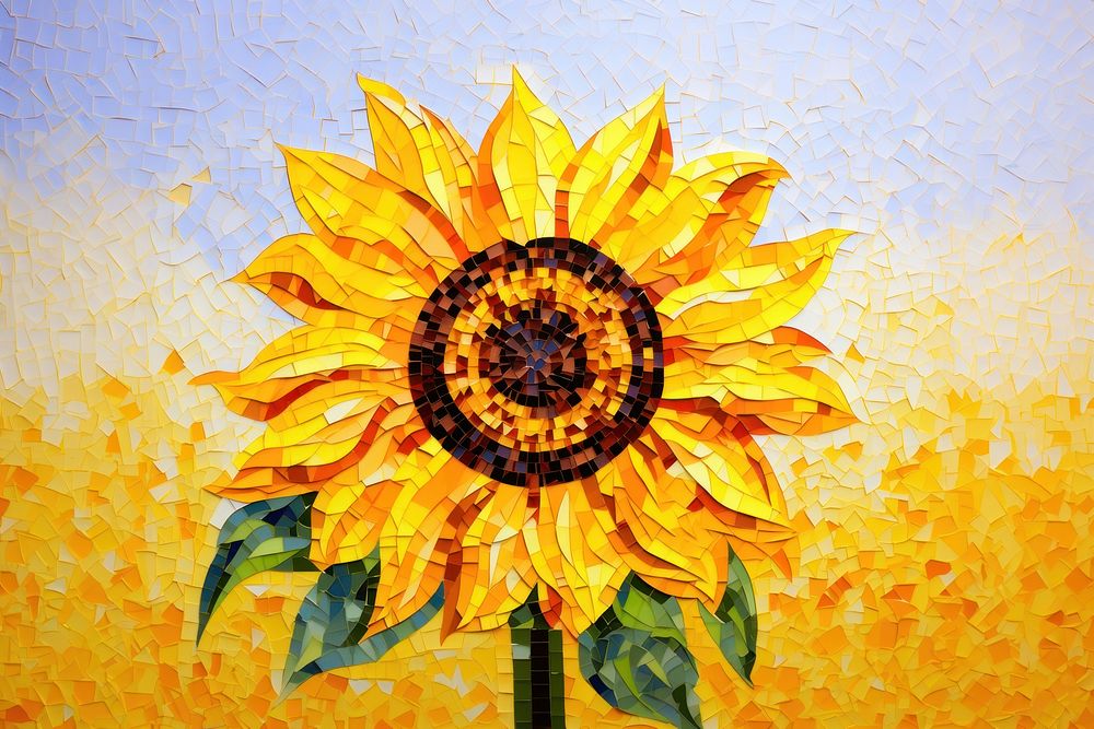 Sunflower painting plant art. 