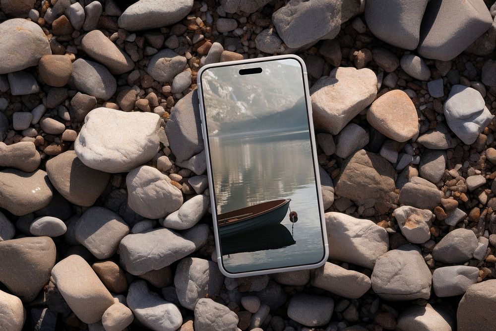 Phone on rocks, design resource