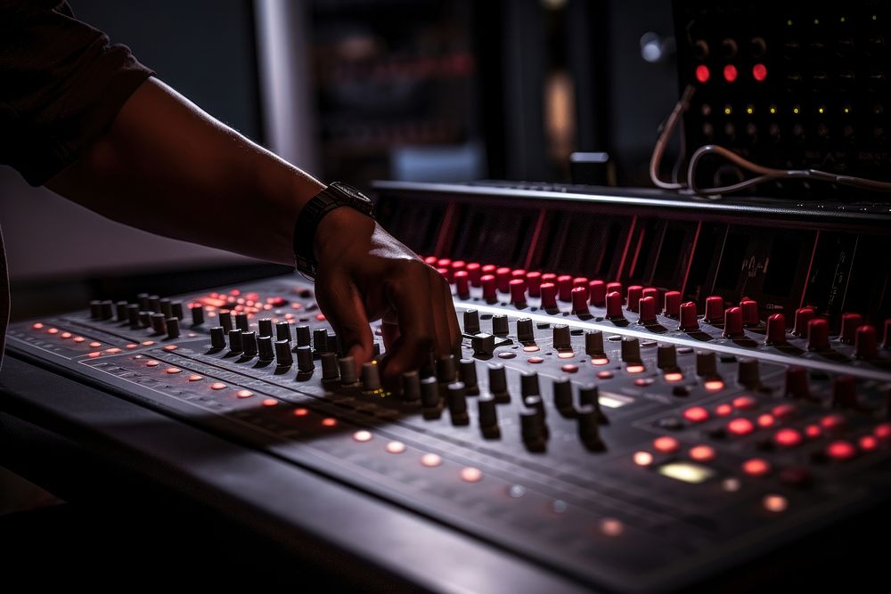 Audio production engineer studio recording mixing. AI generated Image by rawpixel.