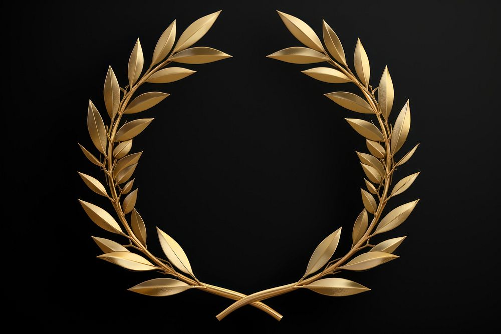 Gold laurel wreath photography decoration astronomy. AI generated Image by rawpixel.