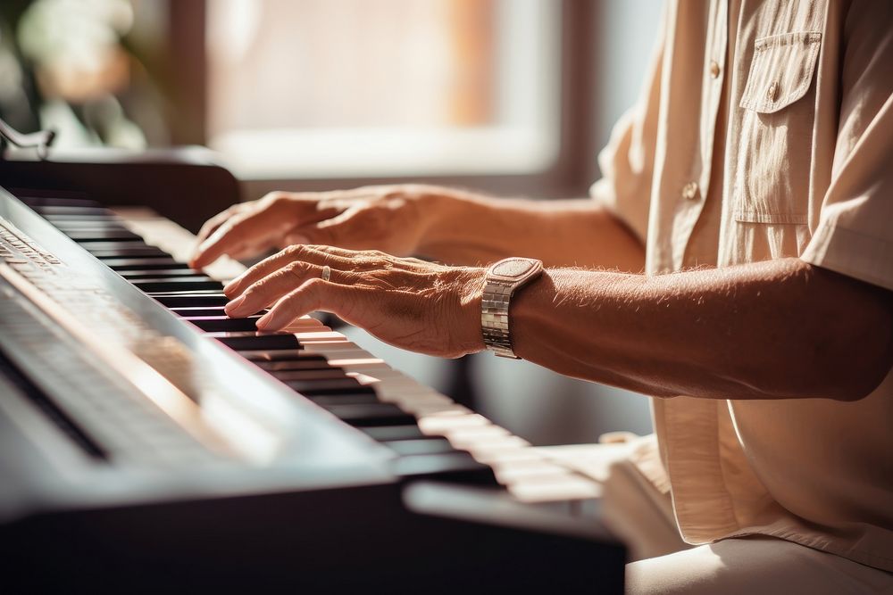 Playing keyboard musician piano playing keyboards. 