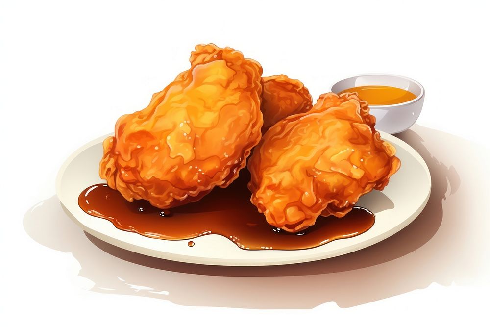 Fried chicken dessert food condiment. AI generated Image by rawpixel.