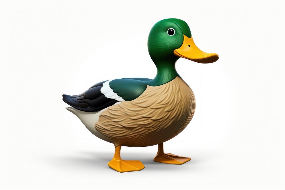 Mallard green duck cartoon mallard animal. AI generated Image by rawpixel.