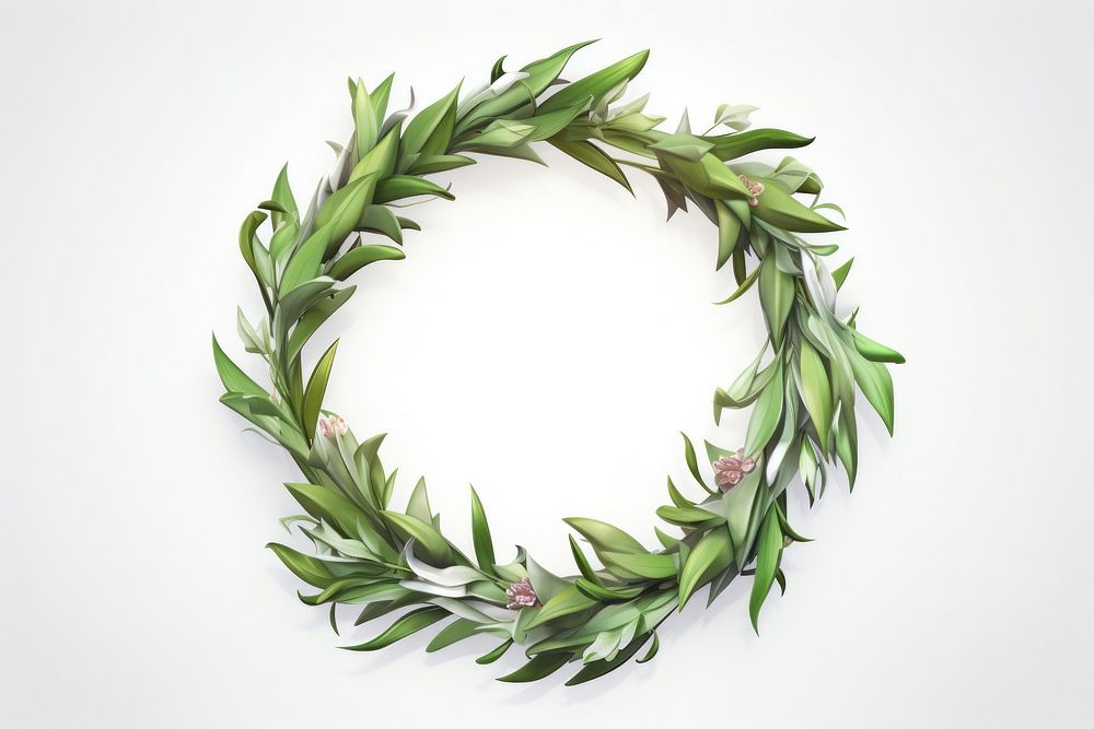 Wreath plant white background freshness. AI generated Image by rawpixel.
